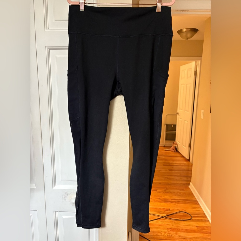 Fabletics Black High-Rise Leggings with Side Pockets